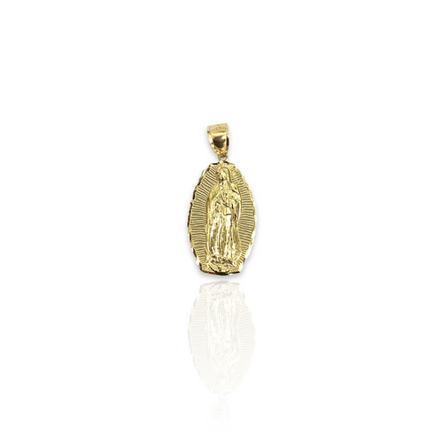 14kt Yellow Gold Virgin Mary Pendant - MICRO