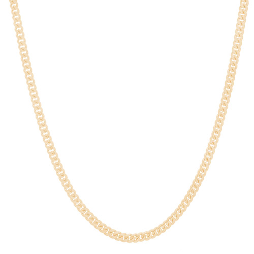 4mm Solid Miami Cuban Link Chain with Box Lock Clasp - 20", 22", 24"