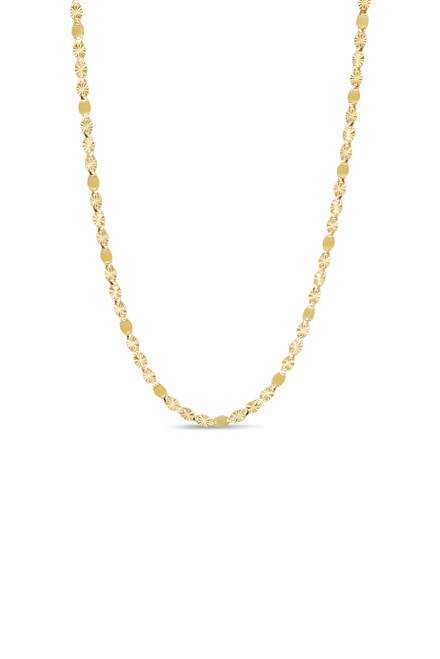 14kt Yellow Gold Italian Made 3.8mm Mirror Valentino Chain - 18"
