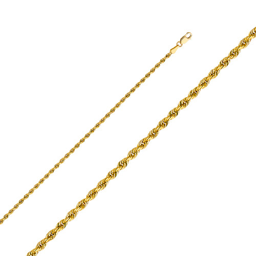 2.5mm Solid Diamond Cut Rope Chain - 20"- In store 