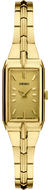 [Brand New] Seiko Ladies Essentials Gold-Tone 15mm Women's Watch - SWR048