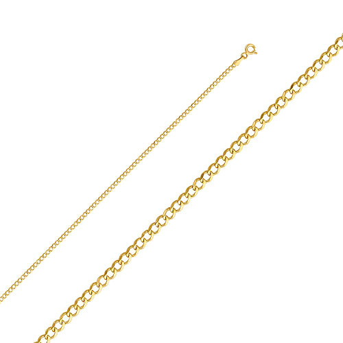 14kt 1.5mm Italian Made Solid Open Cuban Chain - 22"