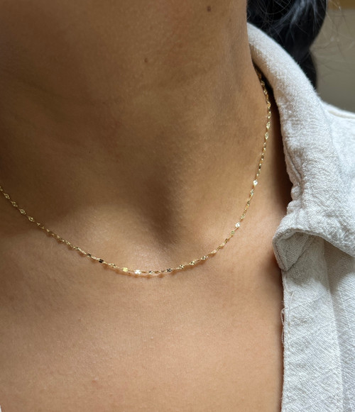 14kt Italian Made Glitter Chain - 16"