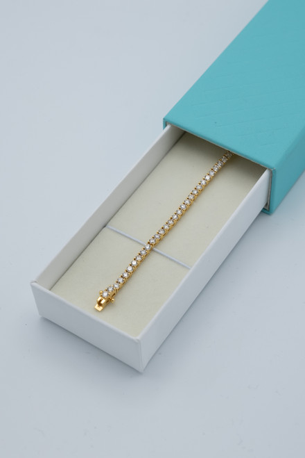 14kt LG Diamond Tennis Bracelet - 7"- 5.33cttw