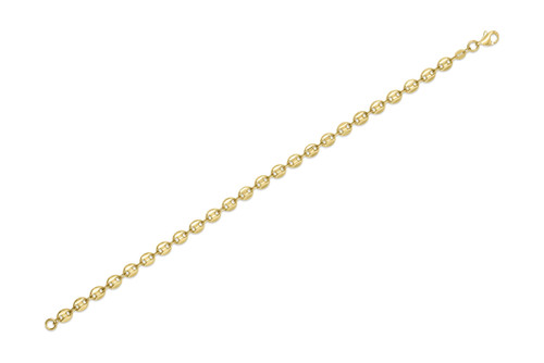 14kt Yellow Gold Flat G Puff Link Bracelet - 7.5"