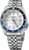 Seiko 5 Sports SSK033 automatic GMT watch, 42.5 mm stainless steel case, silver sunray dial, luminous hands, blue GMT hand, blue/black bezel, metal bracelet.