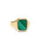 14K GENUINE GREEN MALACHITE RING - SIZE 10