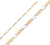 14kt 4mm Semi-Solid Tri-Color Figaro Chain - 20"