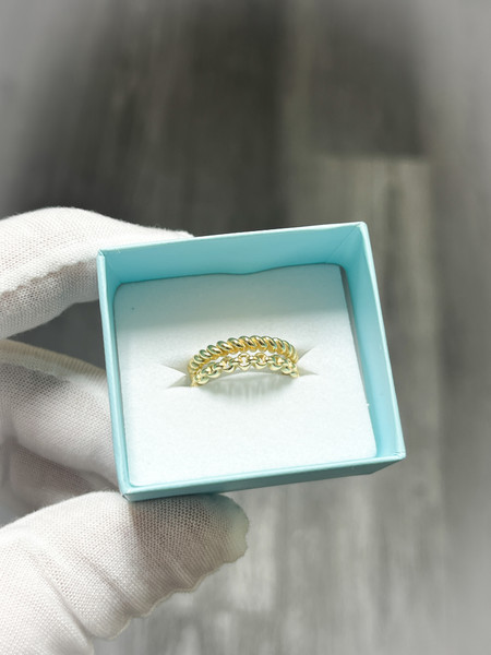 14kt Yellow Gold Double Stack Band - Size 7