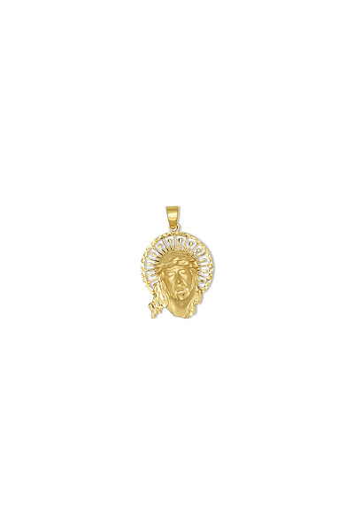14kt Mini Crowned Jesus Face
