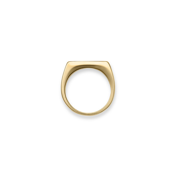 10K Gold Rectangular Signet Ring - Size 8