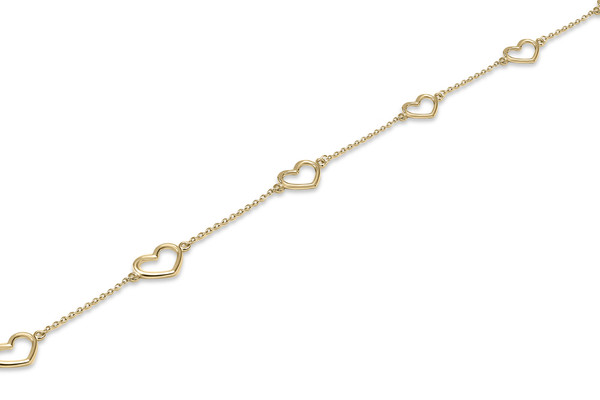 14K OPEN HEART HP BRACELT - 7.5"