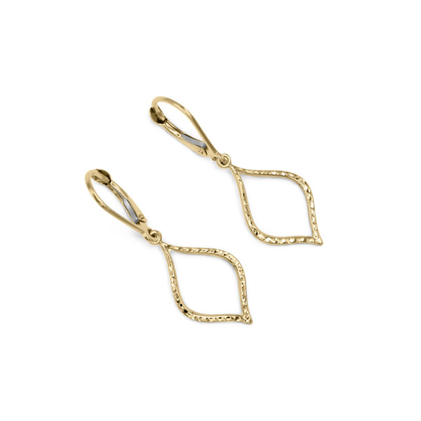 14K YG FANCY DANGLE EARRING