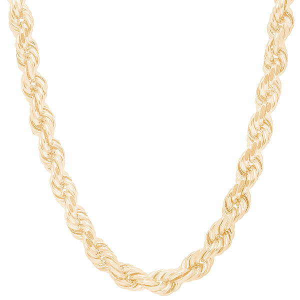 8mm Solid Diamond Cut Rope Chain - 30"
