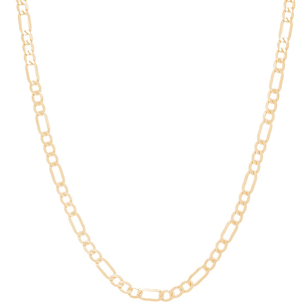 3.5mm Solid Yellow Gold Figaro Chain - 26"