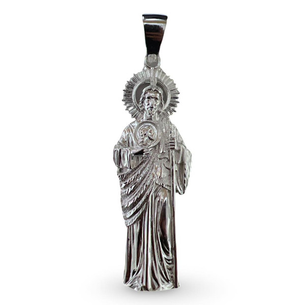 Sterling Silver St.Jude Pendant - 3.5"