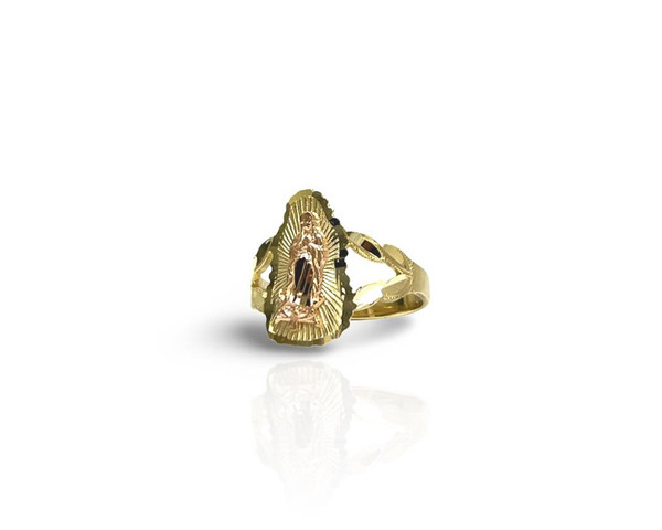 14kt Two-Tone Virgin Mary Ring - Size 7