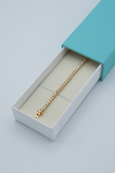 14kt LG Diamond Tennis Bracelet - 7"- 5.33cttw