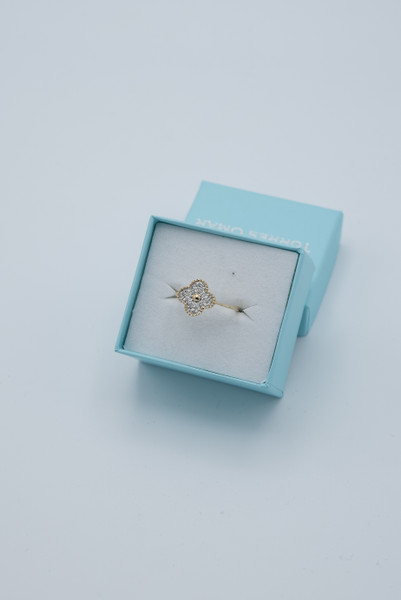 10kt Natural Diamond Clove Ring - Size 7