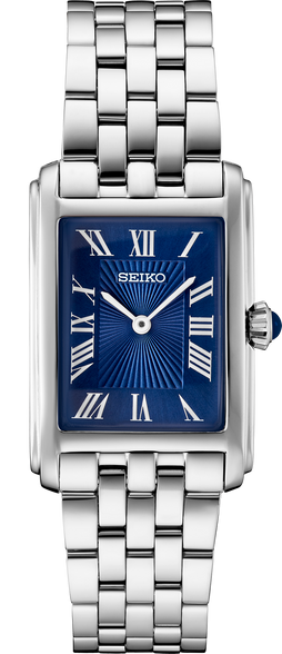 Brand New] Seiko Essentials Rectangle Steel Blue Roman Dial