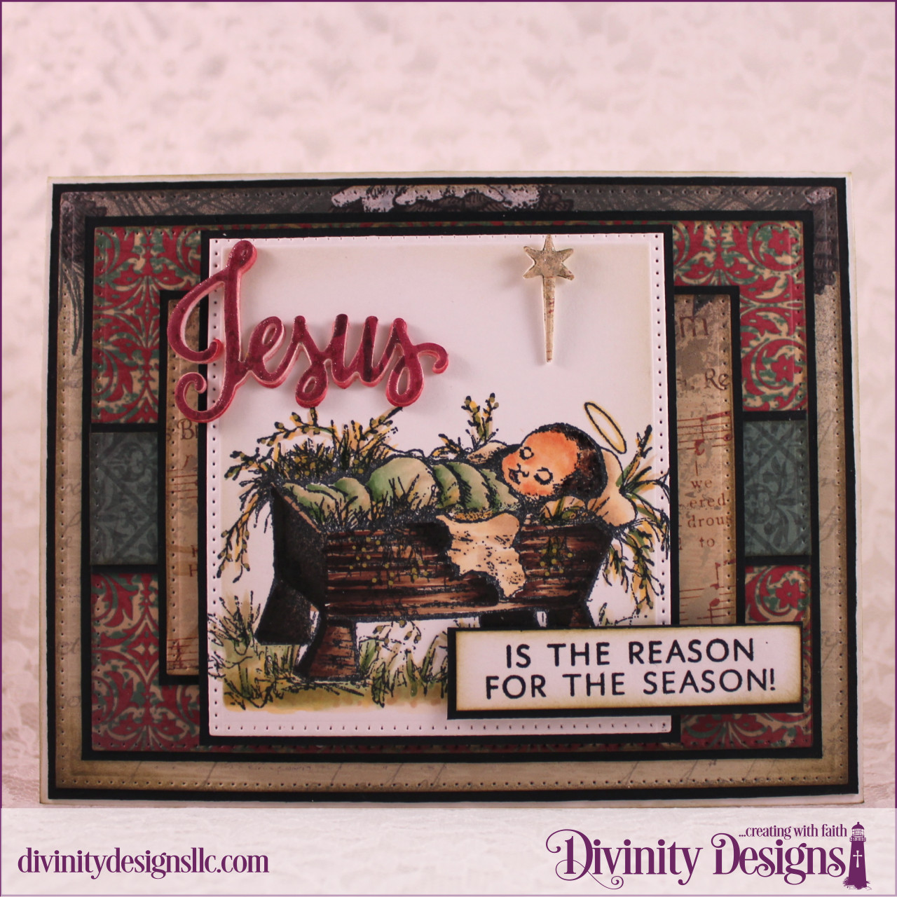 Divinity Designs Rudolph JESUS LOVES YOU (STAMP/DIE DUOS - CLEAR STAMPS) - Divinity Designs LLC