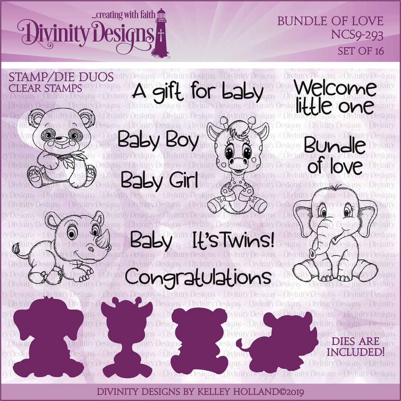 BUNDLE OF LOVE (STAMPS & DIES - CLEAR STAMPS) - Divinity Designs LLC