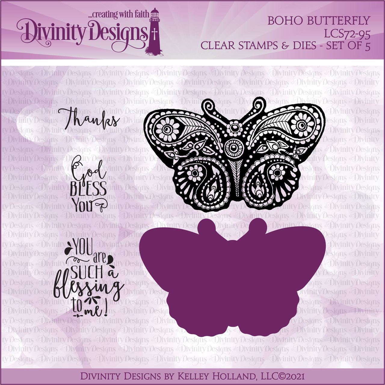 BOHO BUTTERFLY (STAMP/DIE DUOS -CLEAR STAMPS)