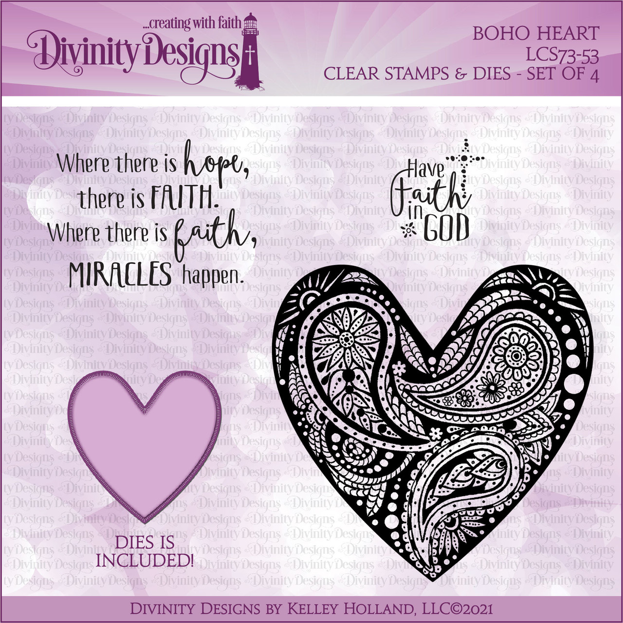 BOHO HEART (STAMP/DIE DUOS -CLEAR STAMPS)