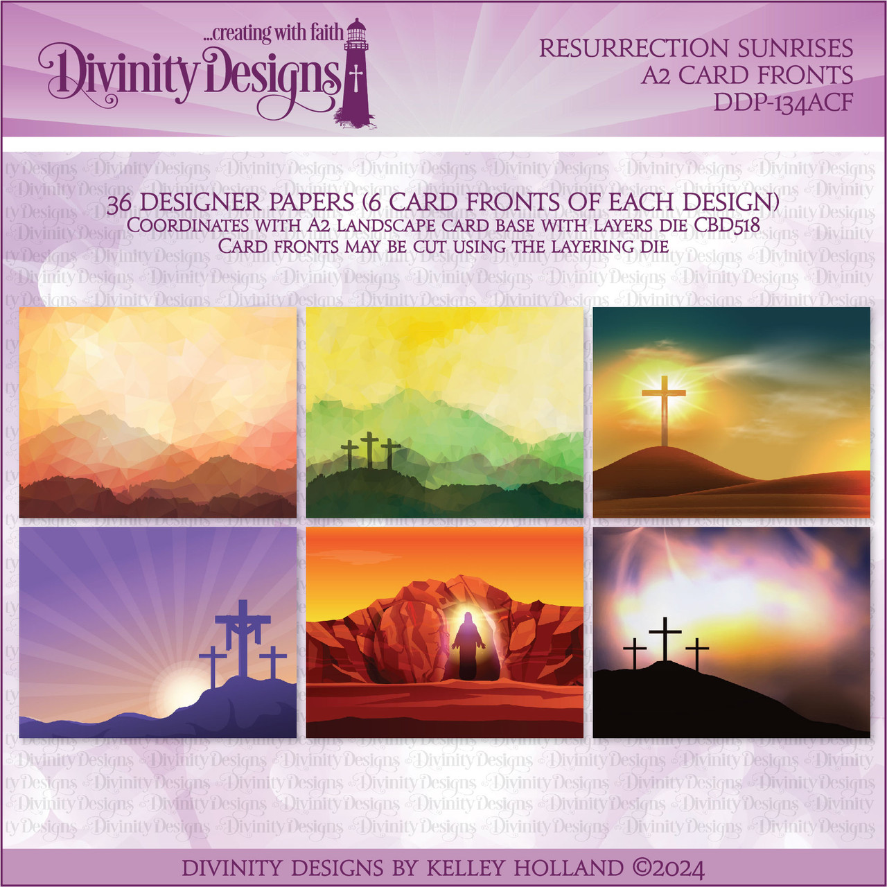 RESURRECTION SUNRISES A2 CARD FRONTS - Divinity Designs LLC