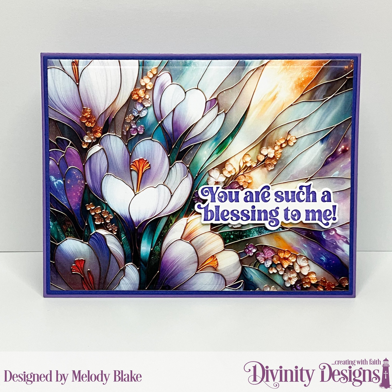 STAINED GLASS SPRING FLOWERS 2 - A2 CARD FRONTS