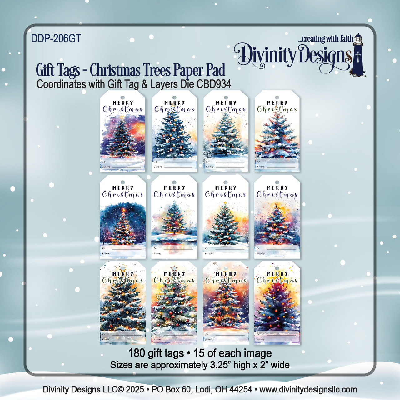 GIFT TAGS - CHRISTMAS TREES PAPER PAD