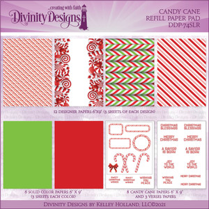 CANDY CANE REFILL PAPER PAD - SLIMLINE SIZED 6X9 CANDY CANE REFILL PAPER PAD - SLIMLINE SIZED 6X9