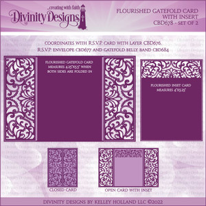 FLOURISHED GATEFOLD CARD WITH INSERT DIES FLOURISHED GATEFOLD CARD WITH INSERT DIES