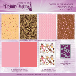 COFFEE BREAK GNOMES - PAPER/DIE DUOS - SLIMLINE SIZED 6X9 COFFEE BREAK GNOMES - PAPER/DIE DUOS - SLIMLINE SIZED 6X9