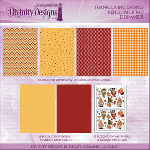 THANKSGIVING GNOMES REFILL PAPER PAD - SLIMLINE SIZED 6X9 THANKSGIVING GNOMES REFILL PAPER PAD - SLIMLINE SIZED 6X9