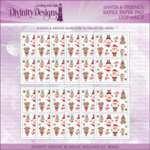 SANTA & FRIENDS REFILL PAPER PAD - SLIMLINE SIZED 6X9 SANTA & FRIENDS REFILL PAPER PAD - SLIMLINE SIZED 6X9