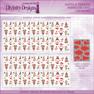 SANTA & FRIENDS  - PAPER/DIE DUOS - SLIMLINE SIZED 6X9 SANTA & FRIENDS  - PAPER/DIE DUOS - SLIMLINE SIZED 6X9