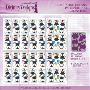 GRADUATING GNOMES PAPER/DIE DUOS - SLIMLINE SIZED 6X9 GRADUATING GNOMES PAPER/DIE DUOS - SLIMLINE SIZED 6X9