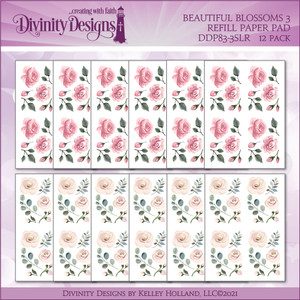 BEAUTIFUL BLOSSOMS SET 3 REFILL PAPER PAD - SLIMLINE SIZED BEAUTIFUL BLOSSOMS SET 3 REFILL PAPER PAD - SLIMLINE SIZED