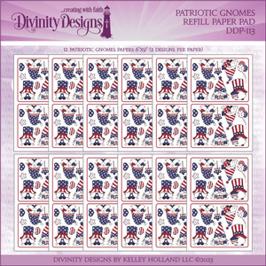 PATRIOTIC GNOMES REFILL PAPER PAD - SLIMLINE SIZED 6X9 PATRIOTIC GNOMES REFILL PAPER PAD - SLIMLINE SIZED 6X9