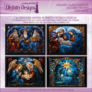 STAINED GLASS NATIVITY A2 CARD FRONTS STAINED GLASS NATIVITY A2 CARD FRONTS