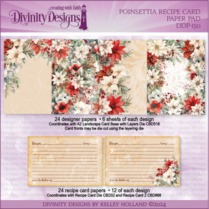 POINSETTTIA RECIPE CARD PAPER PAD POINSETTTIA RECIPE CARD PAPER PAD