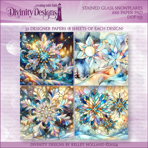 STAINED GLASS SNOWFLAKES 6x6 PAPER PAD STAINED GLASS SNOWFLAKES 6x6 PAPER PAD