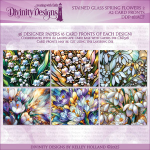 STAINED GLASS SPRING FLOWERS 2 - A2 CARD FRONTS STAINED GLASS SPRING FLOWERS 2 - A2 CARD FRONTS