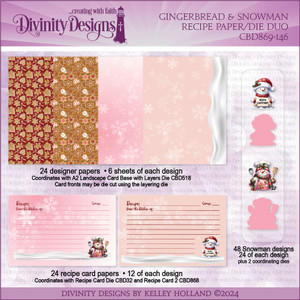GINGERBREAD & SNOWMAN RECIPE CARD PAPER/DIE DUO GINGERBREAD & SNOWMAN RECIPE CARD PAPER/DIE DUO