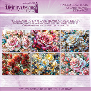 STAINED GLASS ROSES A2 CARD FRONTS STAINED GLASS ROSES A2 CARD FRONTS