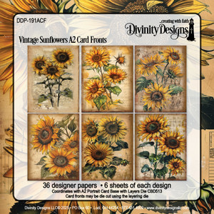 VINTAGE SUNFLOWERS A2 CARD FRONTS VINTAGE SUNFLOWERS A2 CARD FRONTS