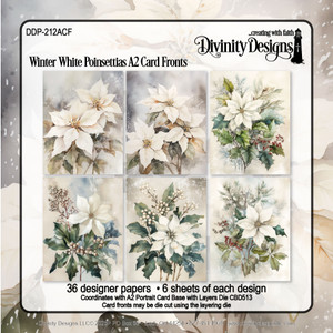 WINTER WHITE POINSETTIAS A2 CARD FRONTS PAPER PAD WINTER WHITE POINSETTIAS A2 CARD FRONTS PAPER PAD