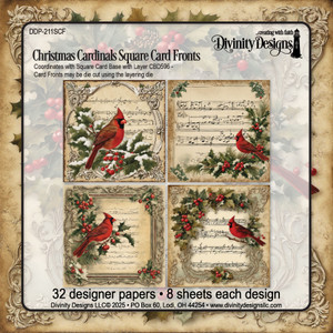 CHRISTMAS CARDINALS SQUARE CARD FRONTS PAPER PAD CHRISTMAS CARDINALS SQUARE CARD FRONTS PAPER PAD