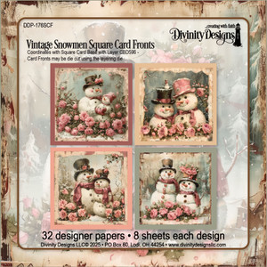 VINTAGE SNOWMAN SQUARE CARD FRONTS PAPER PAD VINTAGE SNOWMAN SQUARE CARD FRONTS PAPER PAD